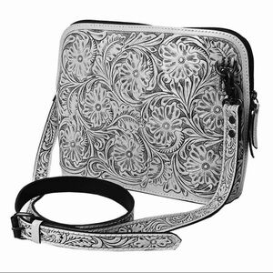 American Darling Floral Embossed Women's Bag - Black and Gray